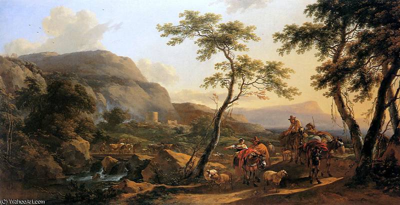 Wooded Landscape Sun — Nicolaes Pietersz Berchem