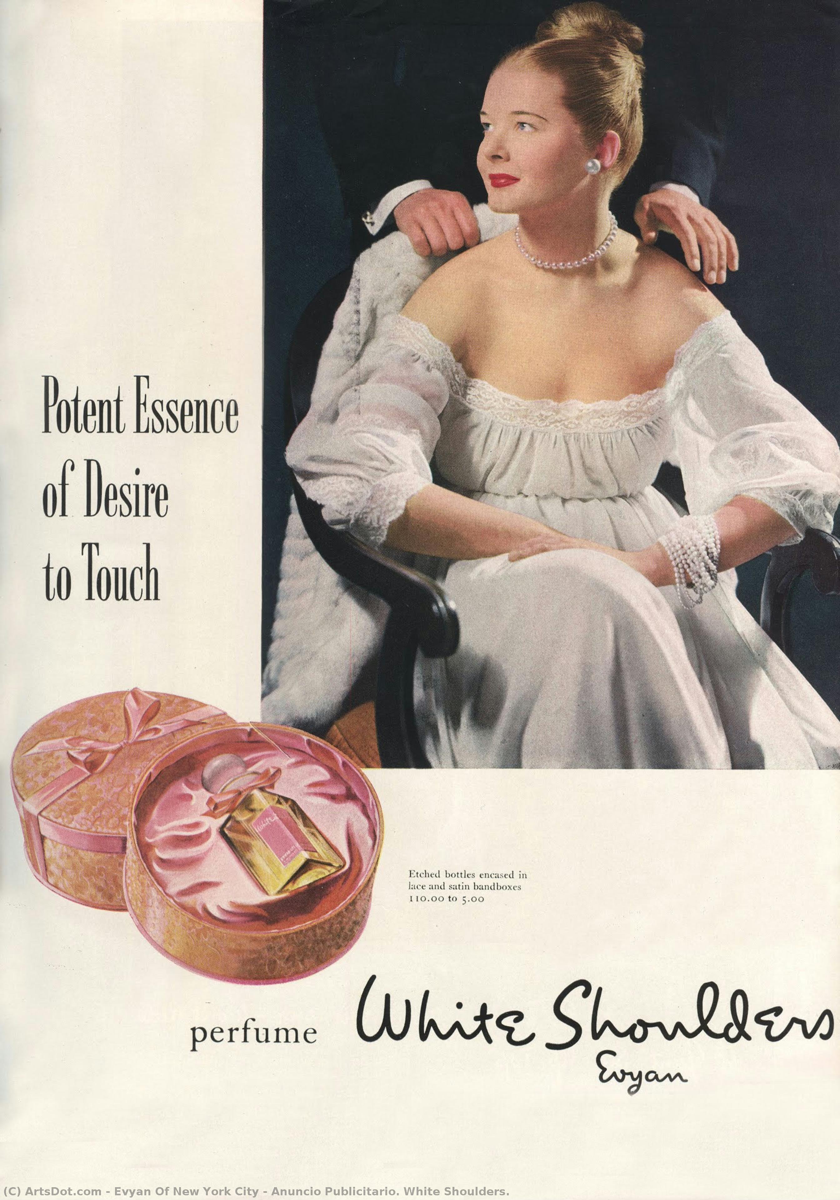 Anuncio Publicitario. White Shoulders. — Evyan Of New York City