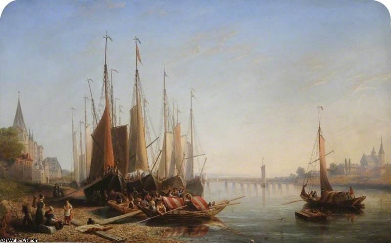 A German River Scene — John Wilson Carmichael
