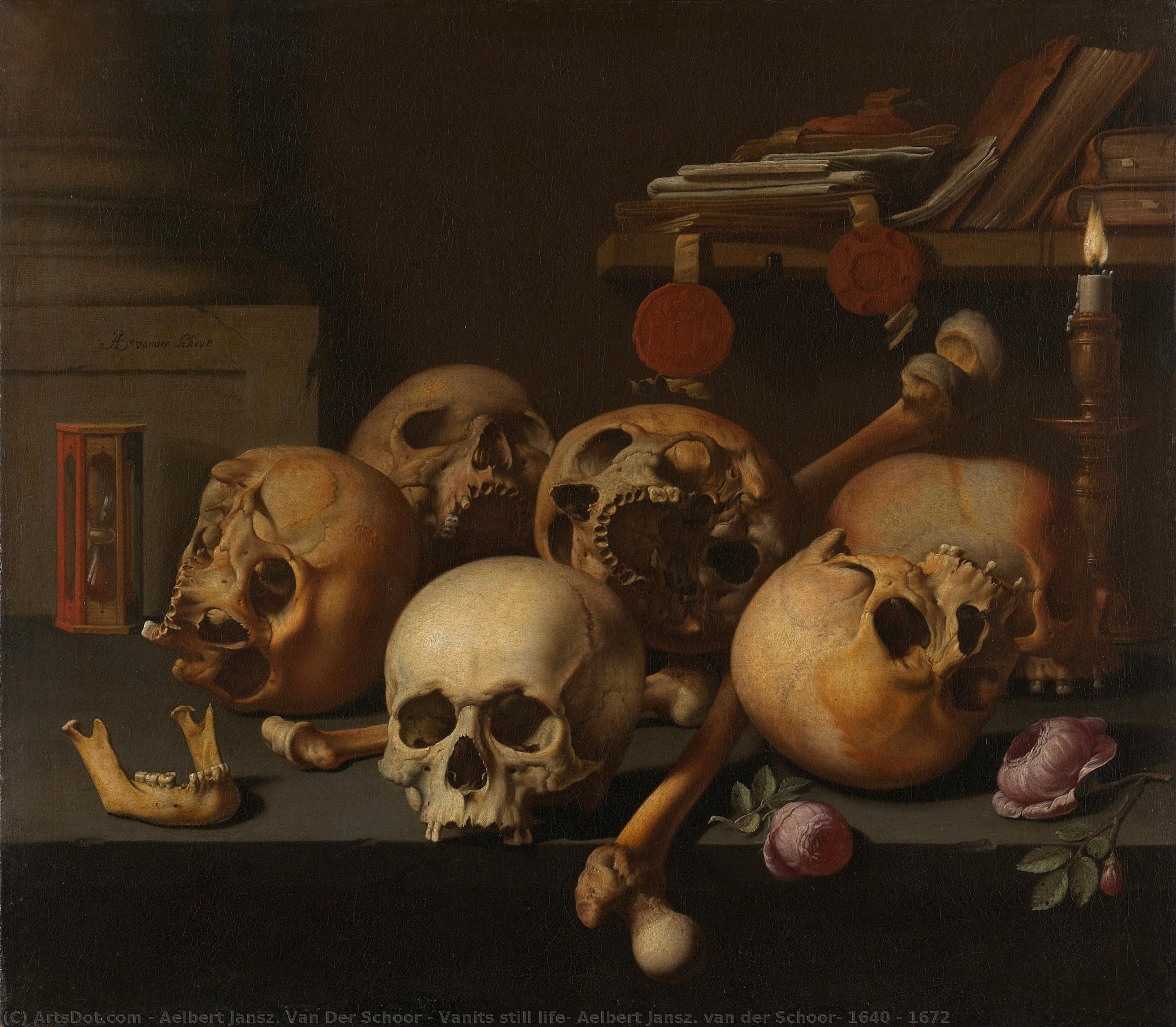 Vanits Still Life, Aelbert Jansz. Van Der Schoor, 1640 - 1672 — Aelbert Jansz. Van Der Schoor