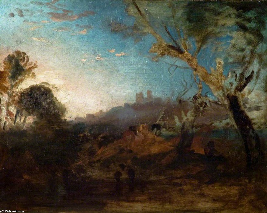 A Drover At The Edge Of A Wood, Lincoln In The Distance — Peter De Wint