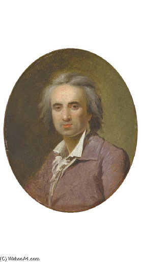 Portrait D'homme En Buste, Portant Une Redingote Mauve — Henri Pierre Danloux