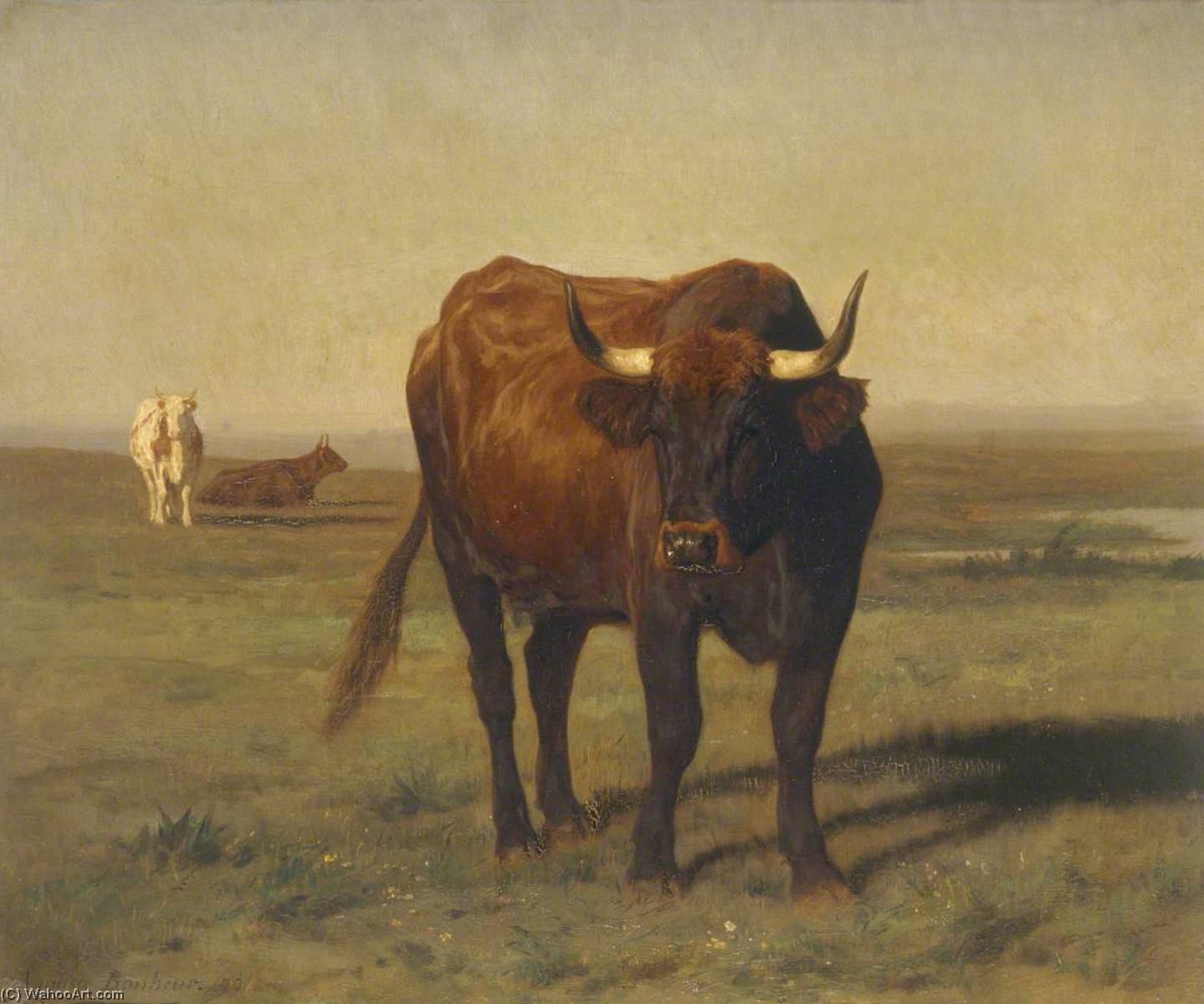 Cattle In Landscape — Auguste François Bonheur