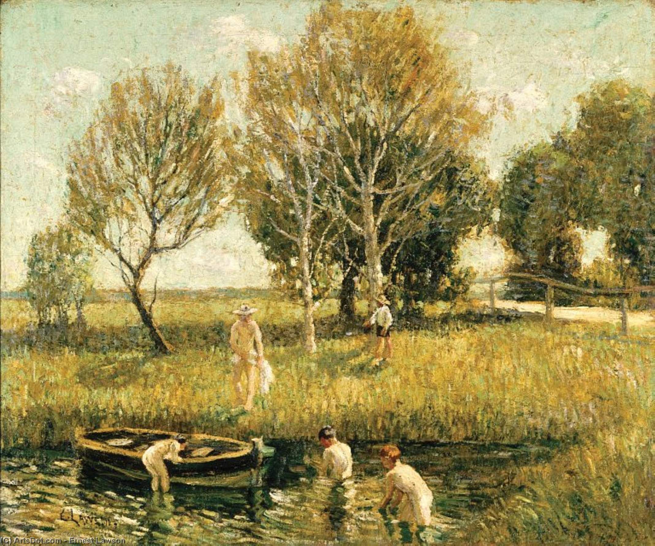 Boys Bathing — Эрнест Лоусон