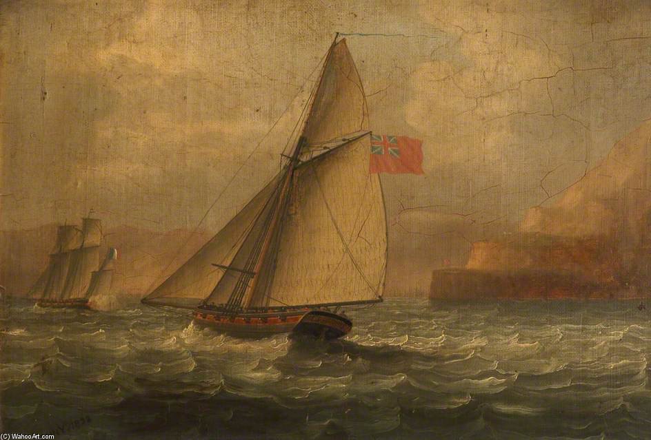 A Cutter Chasing A French Lugger — Thomas Luny