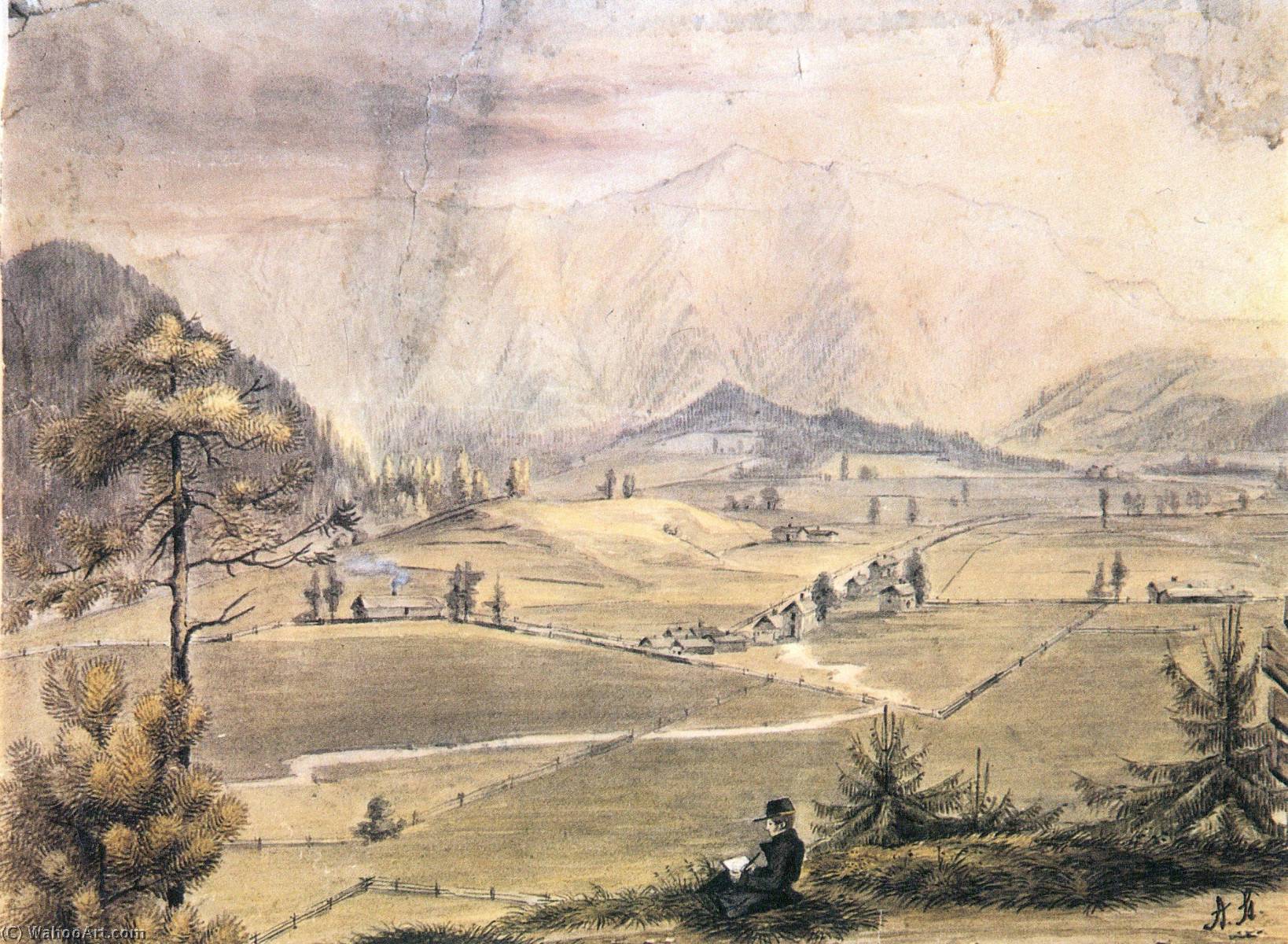 Blick Auf Die Falkenmauer Aus Der Gegend Von Kremsmünster — Adalbert Stifter