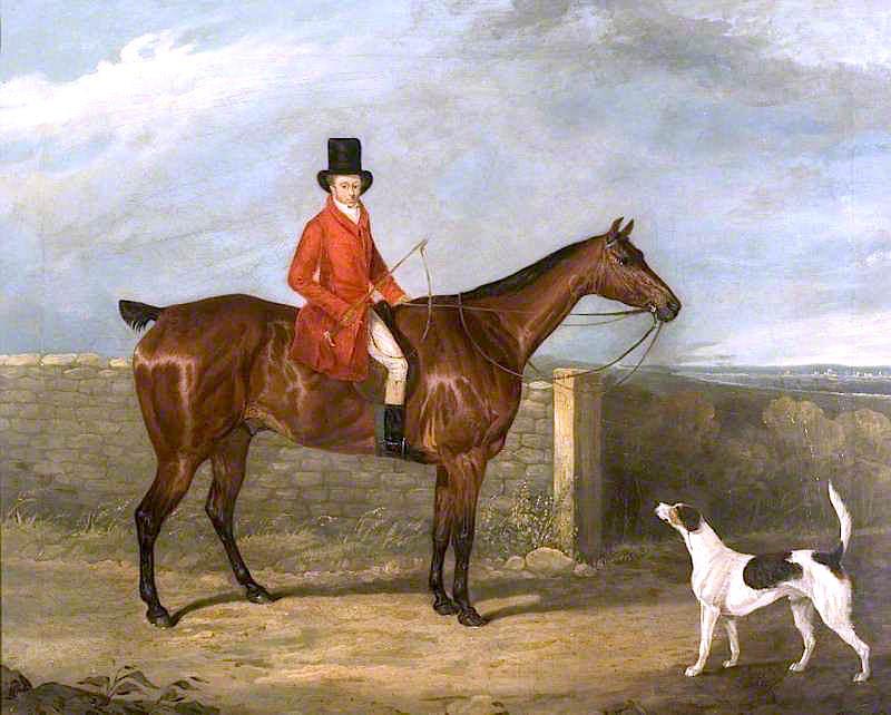 John Hall Kent In Hunting Attire Seated On A Horse — David Of York Dalby