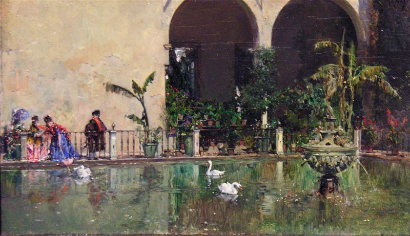Pond In The Gardens Of The Real Alcazar Of Seville — Raimundo De Madrazo Y Garreta