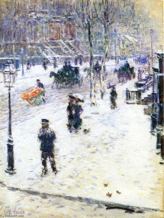 Fifth Avenue In Winter — Frederick Childe Hassam