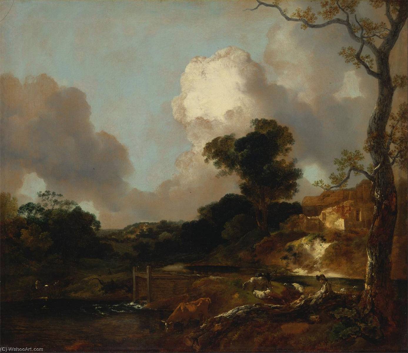 Landscape With Stream And Weir — Гейнсборо