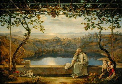 A Monk On A Terrace At The Nemi Lake, — Joachim Faber