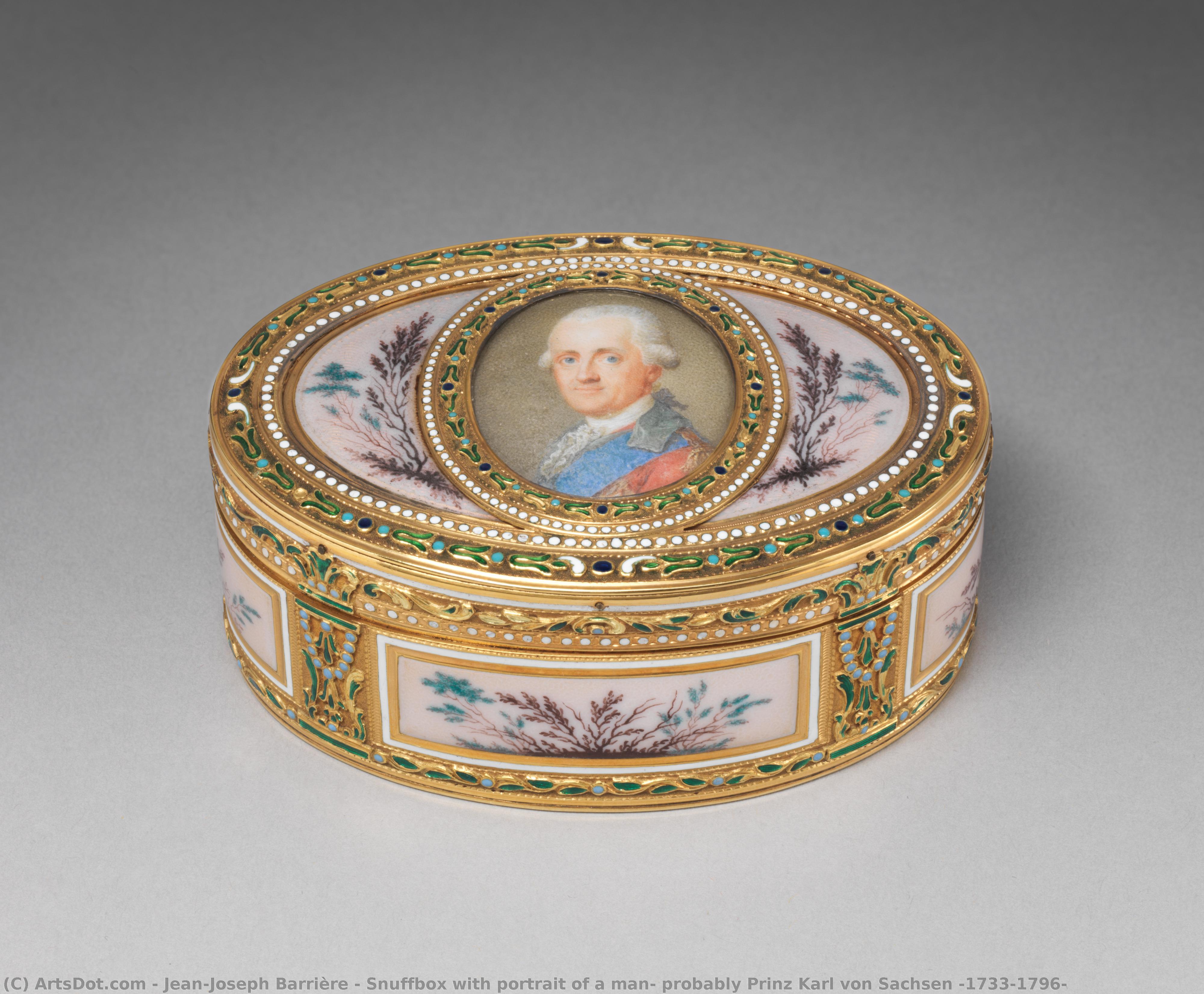 Snuffbox With Portrait Of A Man, Probably Prinz Karl Von Sachsen (1733–1796) — Jean-joseph Barrière
