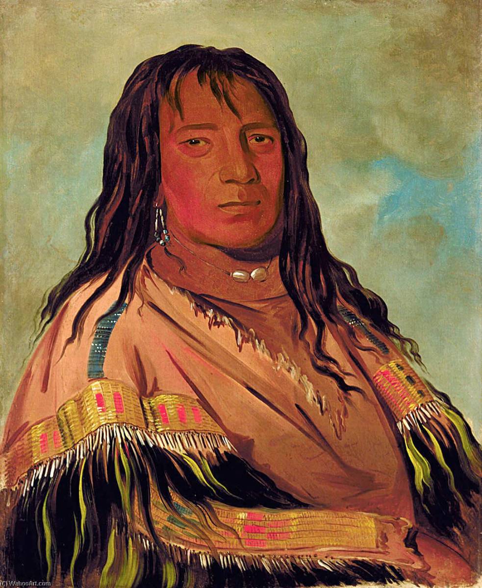 Chá Tee Wah Née Che, No Heart, Chief Of The Wah Ne Watch To Nee Nah Band — George Catlin