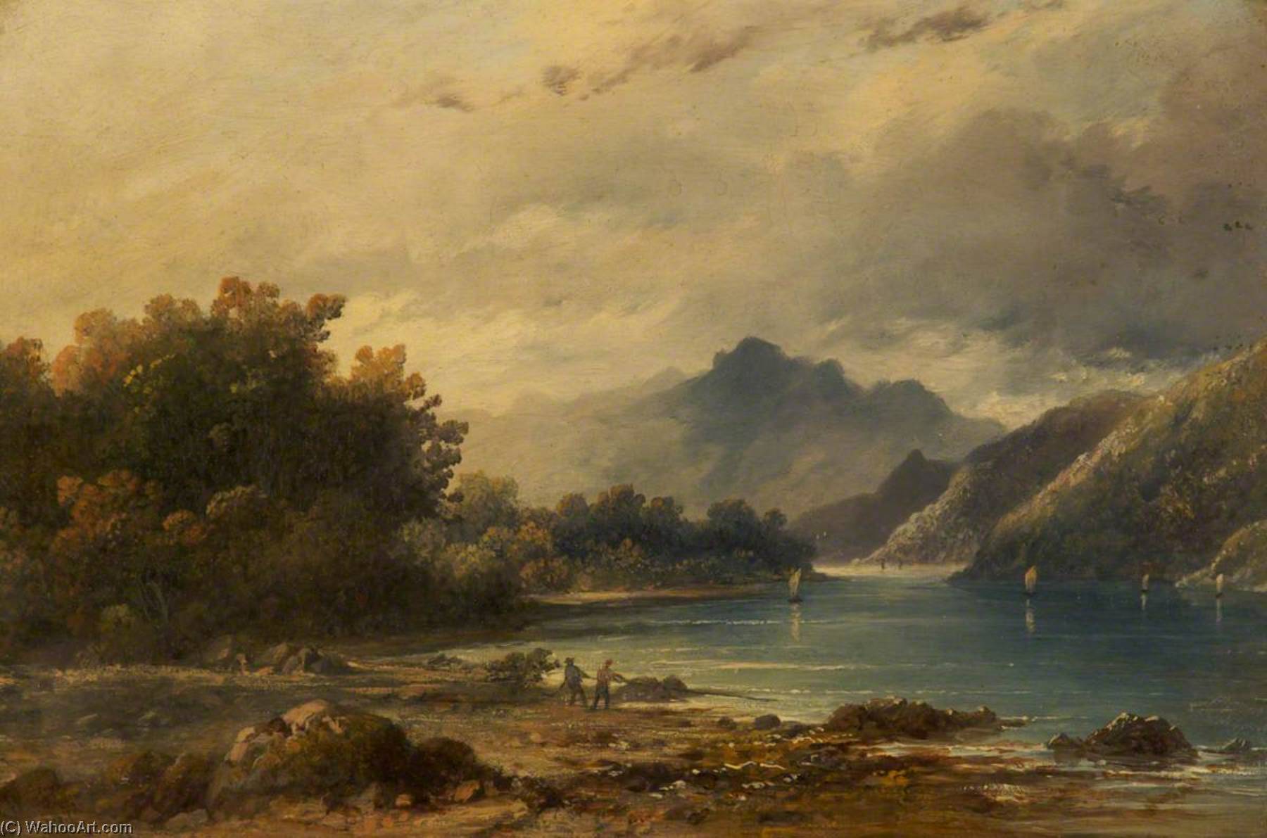 Landscape With Men Fishing — Hugh De Twenebrokes Glazebrook