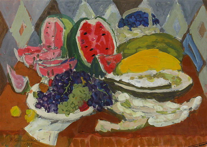 Still Life With Fruits And Watermelon — Pyotr Konchalovsky