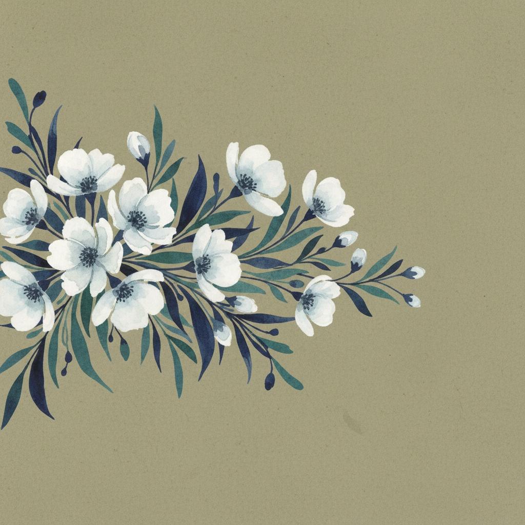 Ephemeral Flow: A Study In Indigo Bloom Against Taupe Reverie — Laurent Fontaine