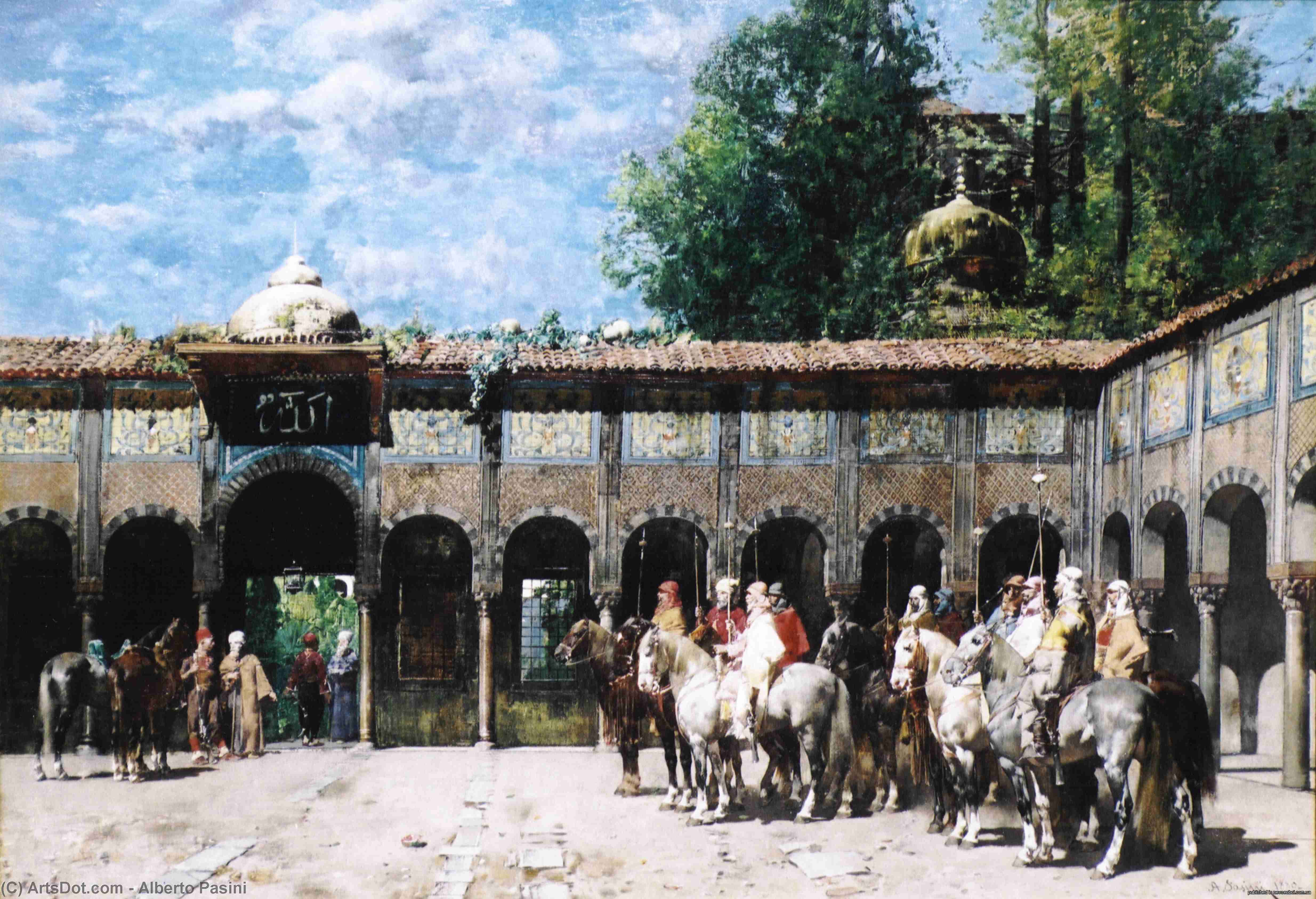Circassian Knights Waiting For Their Leader — Alberto Pasini