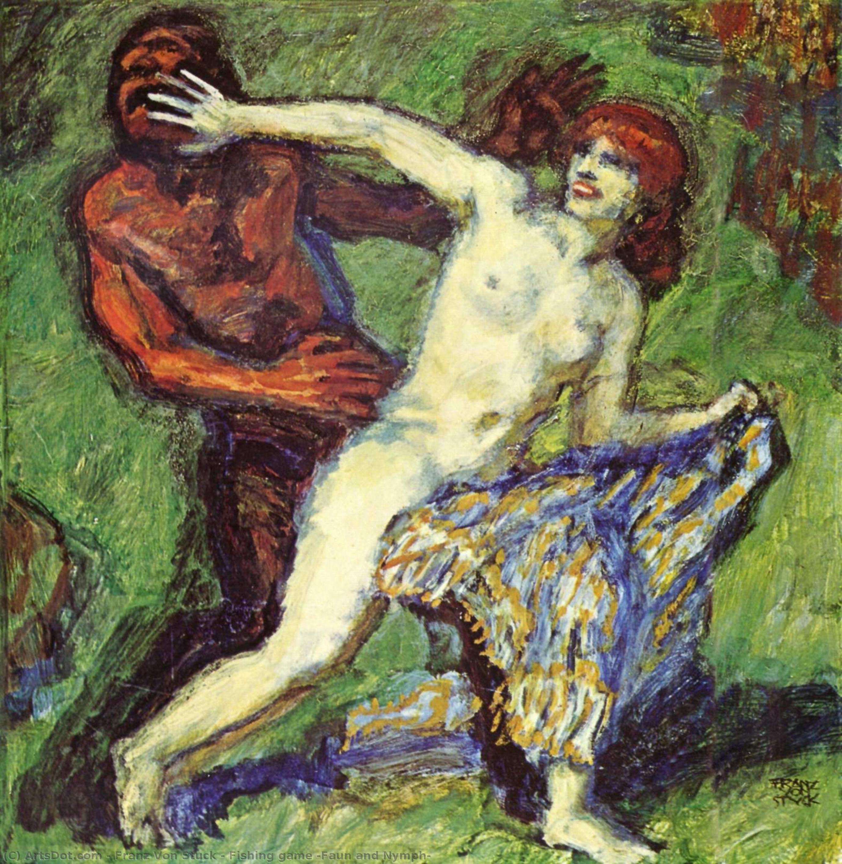 Fishing Game (faun And Nymph) — Franz Ritter Von Stuck