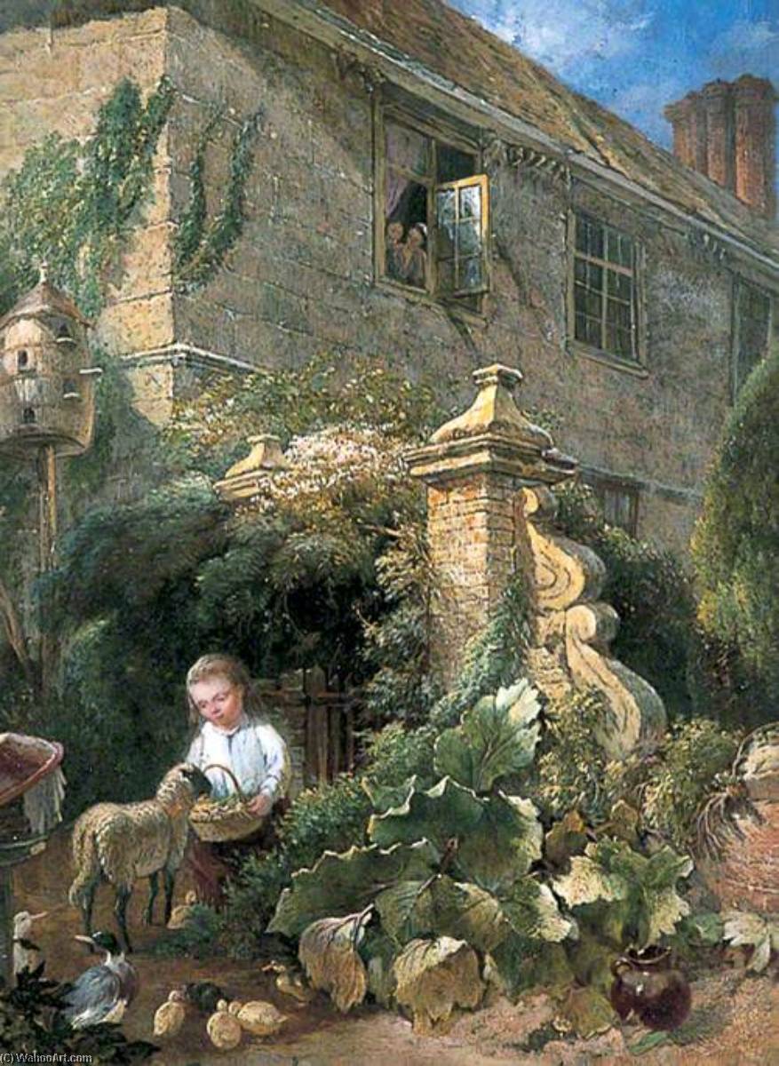 Isabelle Rebecca Dodd Feeding A Ewe, Ducks And Chickens At Groombridge, Kent — Charles Tattershall Dodd I