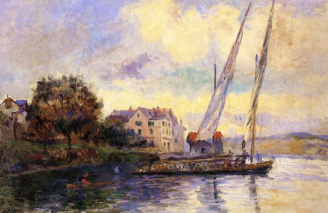 The Banks Of Lake Geneva, St. Gingolph — Albert-charles Lebourg