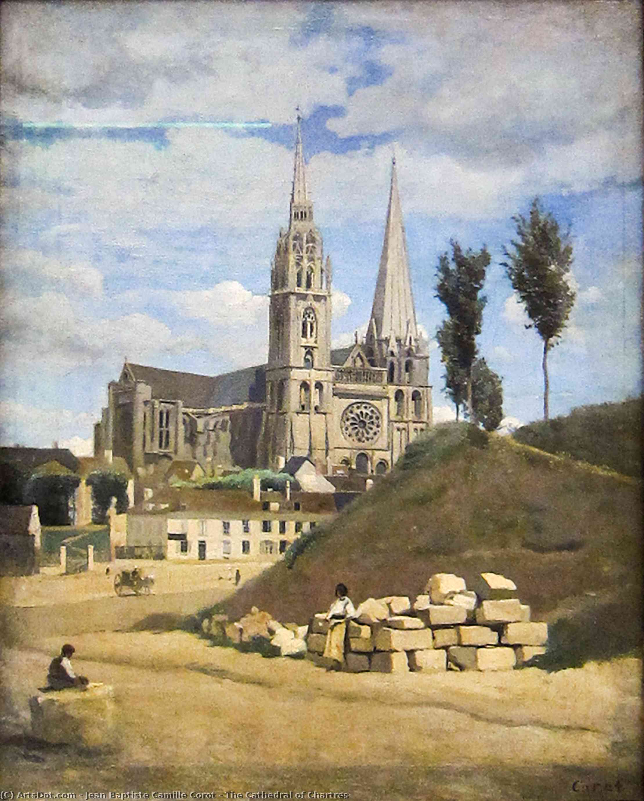 The Cathedral Of Chartres — Jean-baptiste-camille Corot