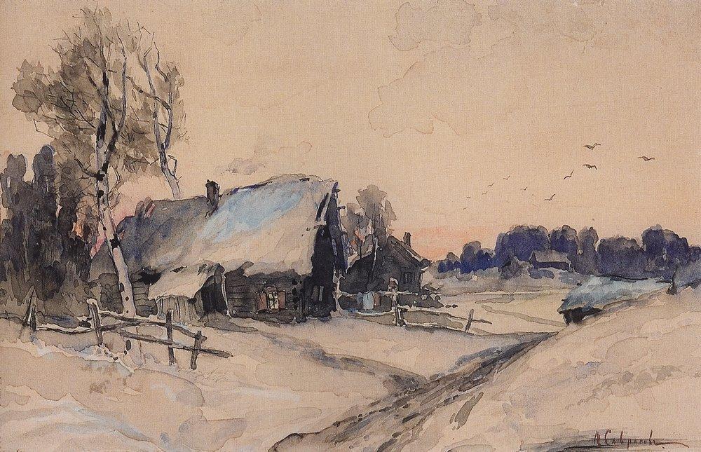 The Village In Winter — Aleksey Savrasov