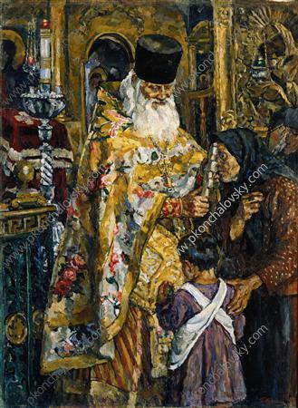 In The Cathedral Of Yuryev (abbot Bessarion) — Pyotr Konchalovsky