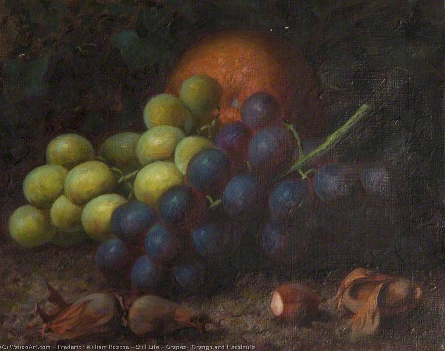 Still Life – Grapes, Orange And Hazelnuts — Frederick William Roscoe