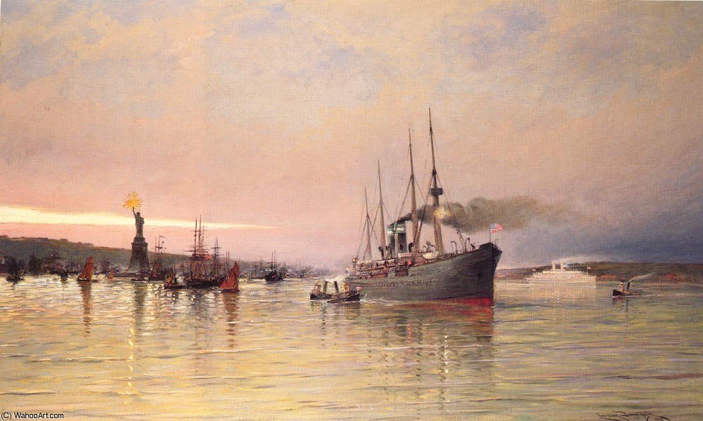 A View Of New York Harbor — Cornelis Christiaan Dommelshuizen