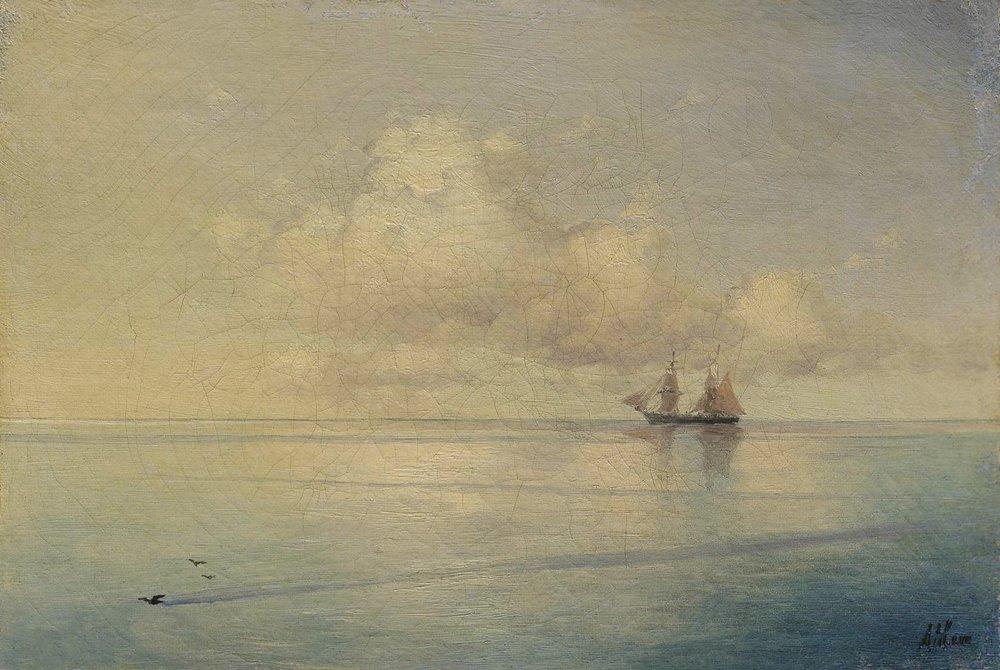 Landscape With A Sailboat — Ivan Konstantinovich Aivazovsky