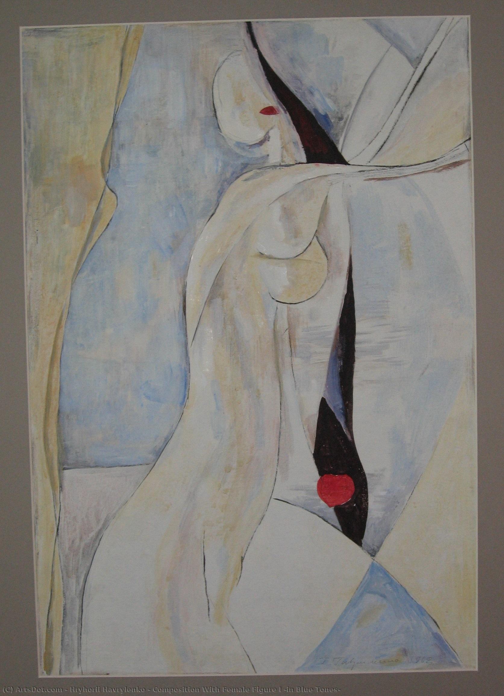 Composition With Female Figure I (in Blue Tones) — Hryhorii Havrylenko
