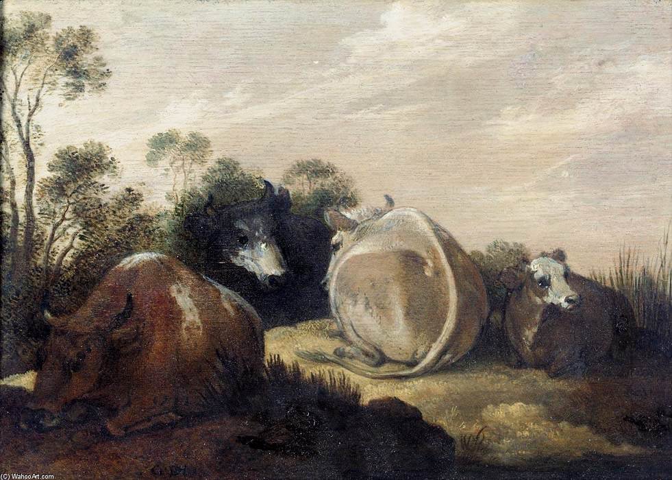 Cattle Resting In A Dune Landscape — Gillis Claesz D'hondecoeter