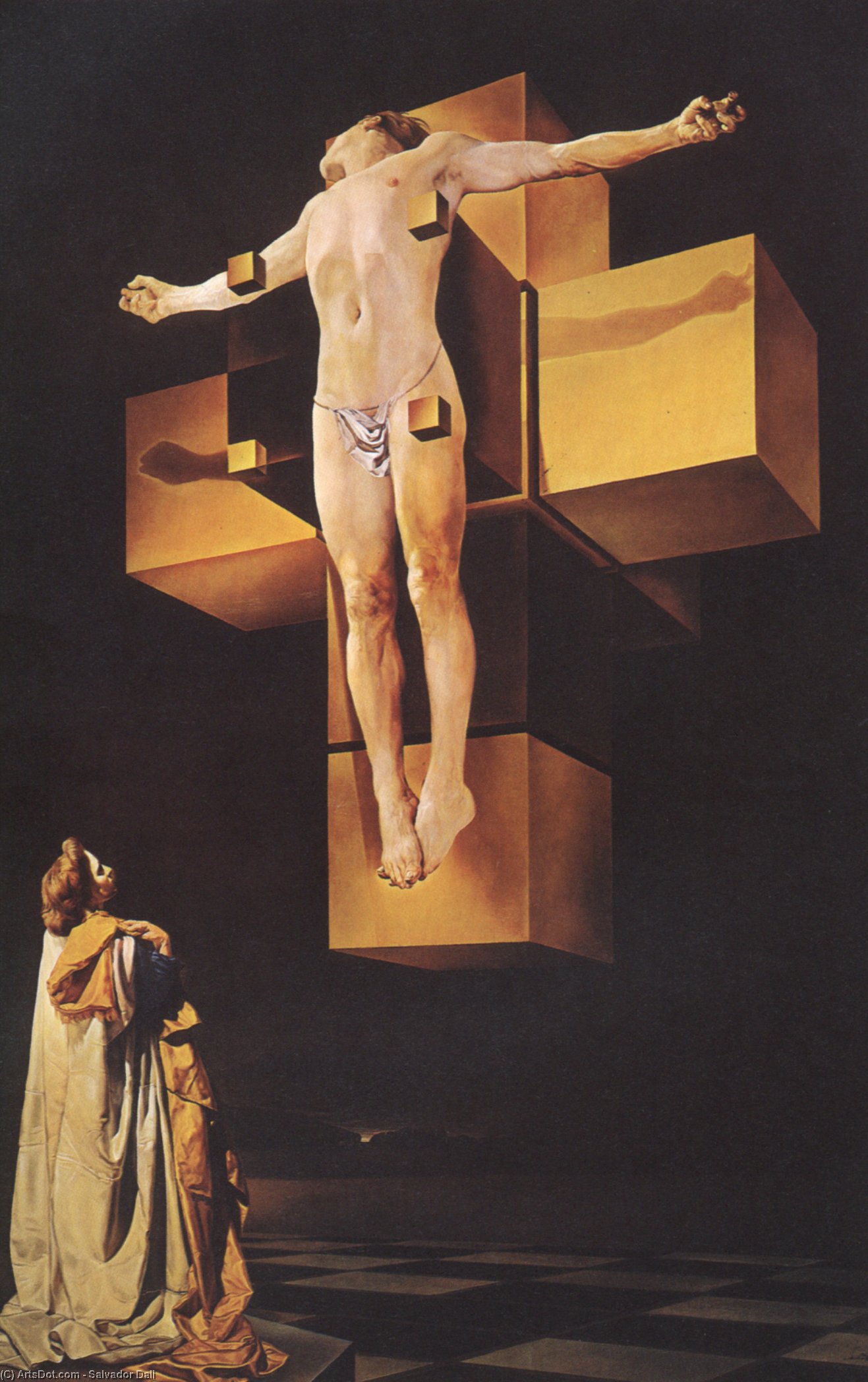 Crucifixion ('corpus Hypercubus'), 1954 — Salvador Dalí
