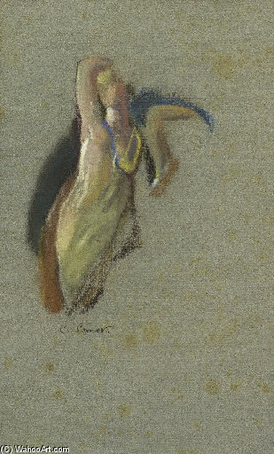 Study Of A Woman With Her Right Arm Raised — Konstantin Andreevic Somov