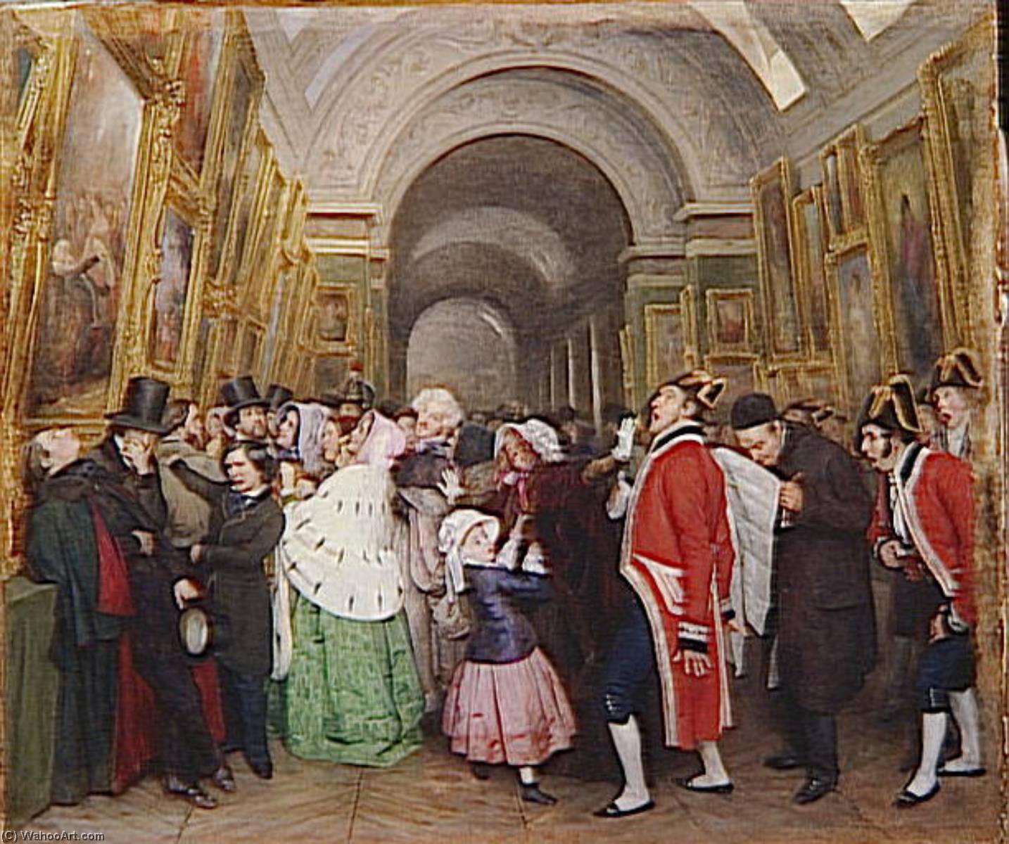 Quatre Heures, Au Salon, Dit Aussi Fermeture Du Salon Annuel De Peinture Alors Partiellement Installe Dans La Grande Galerie Du Louvre — Francois Auguste Biard