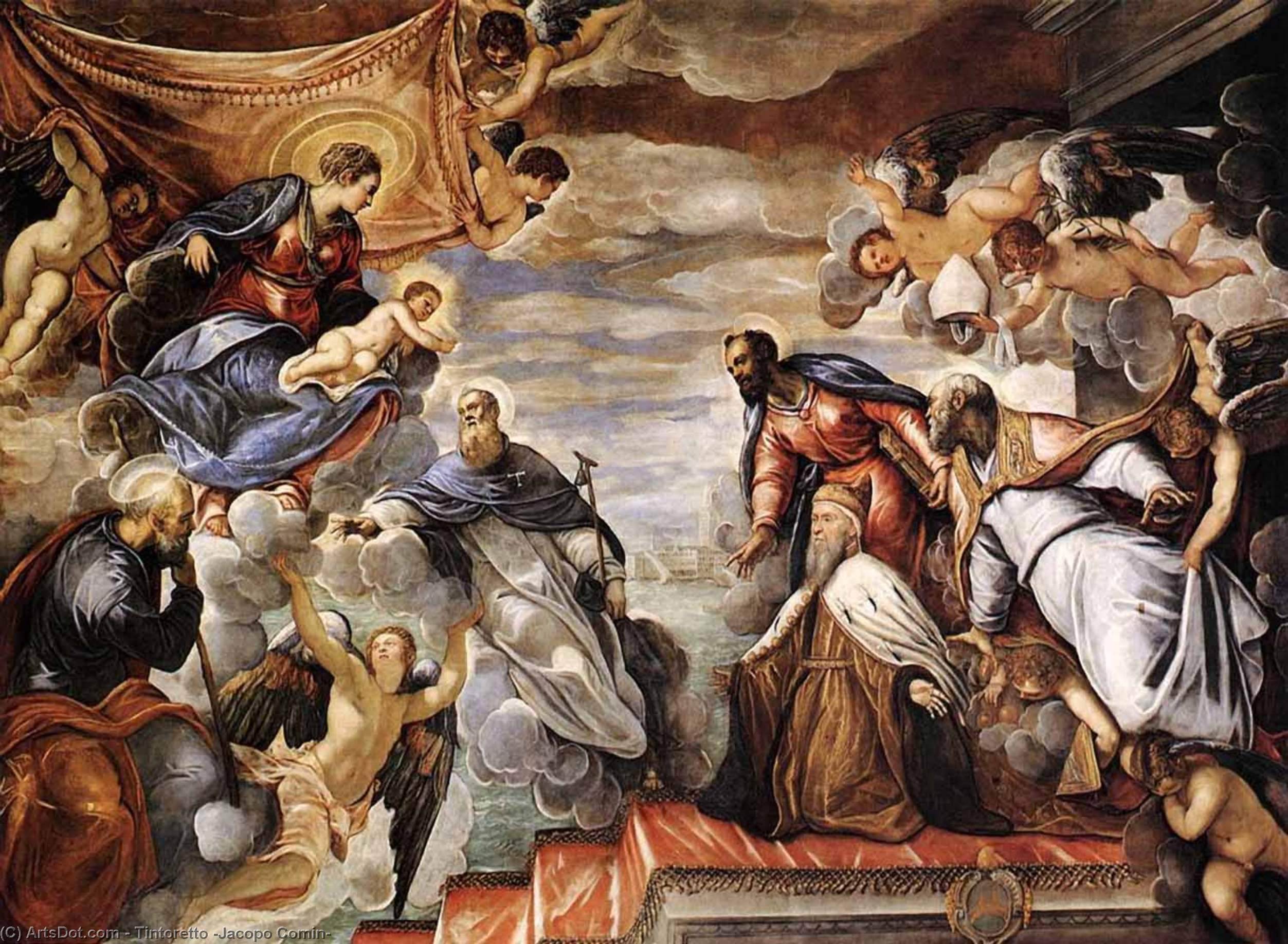 Nicolò Da Ponte Invoca La Protección De La Virgen — Jacopo Tintoretto