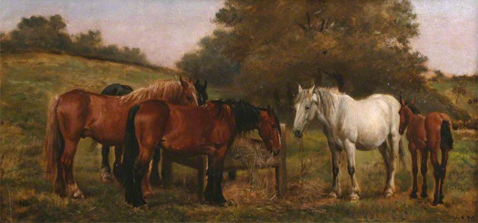 Group Of Horses And A Foal — William Edward Millner