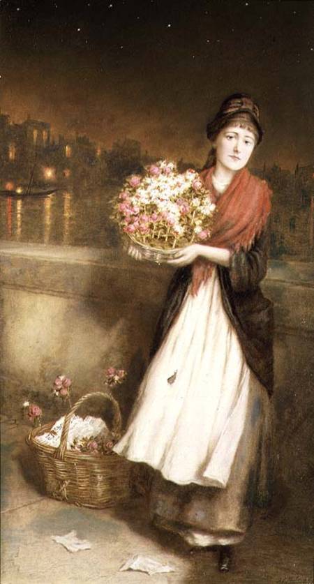 A London Flower Girl — Augustus Edward Mulready