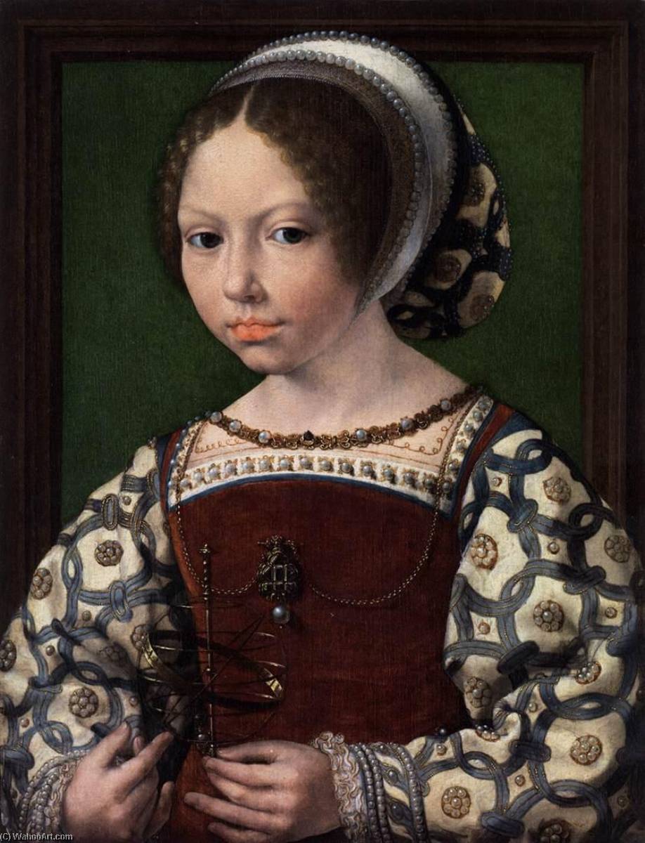Young Girl With Astronomic Instrument — Jan Gossart