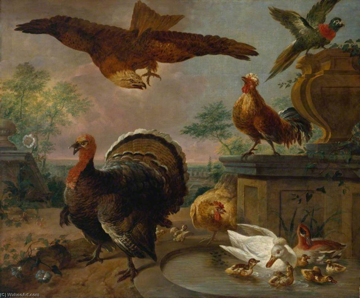 A Turkey And Other Fowl In A Park — Jan Griffier I.