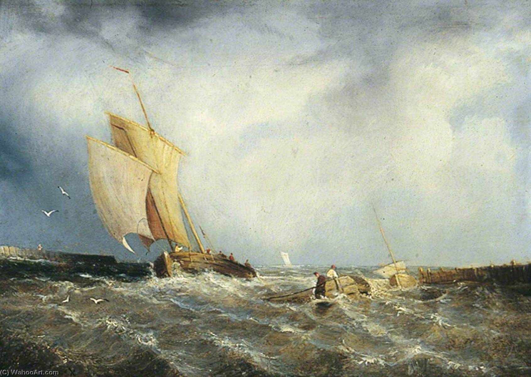 Coast Scene With Fishing Boats — John H (jock) Wilson