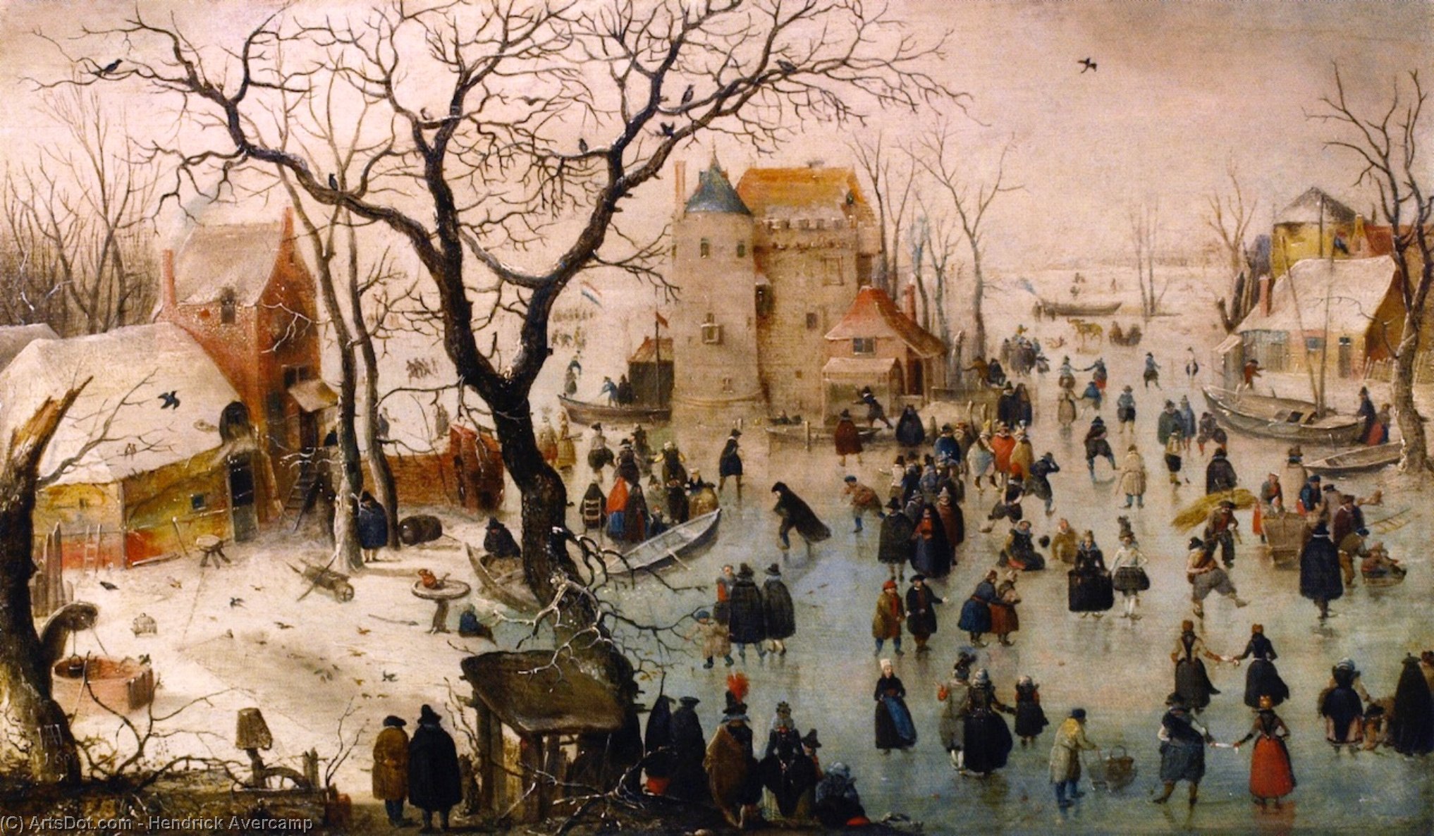 Winter Landscape With A Castle — Хендрик Аверкамп
