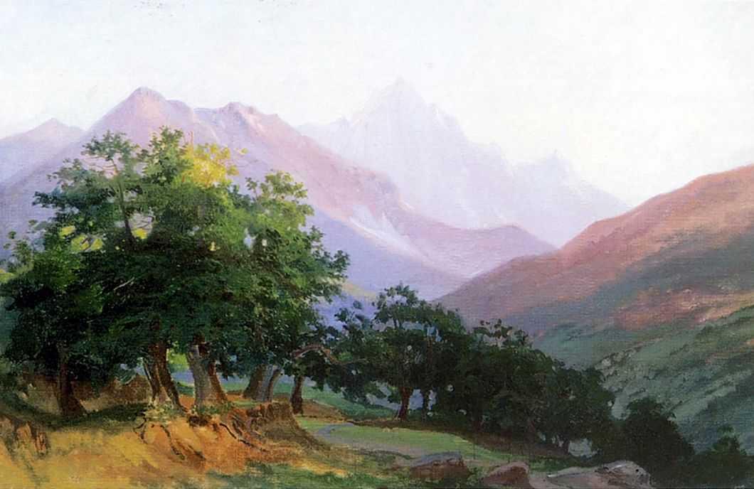 Oaks In The Mountains Of Carrara — Nikolai Ge