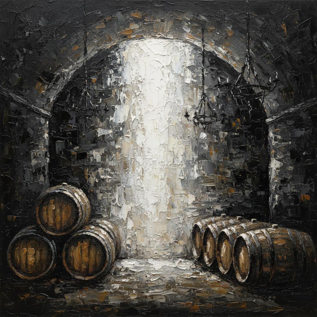 Eternal Radiance Through The Vaulted Shadows Of An Ancient Stone Cellar — Christian Noiret