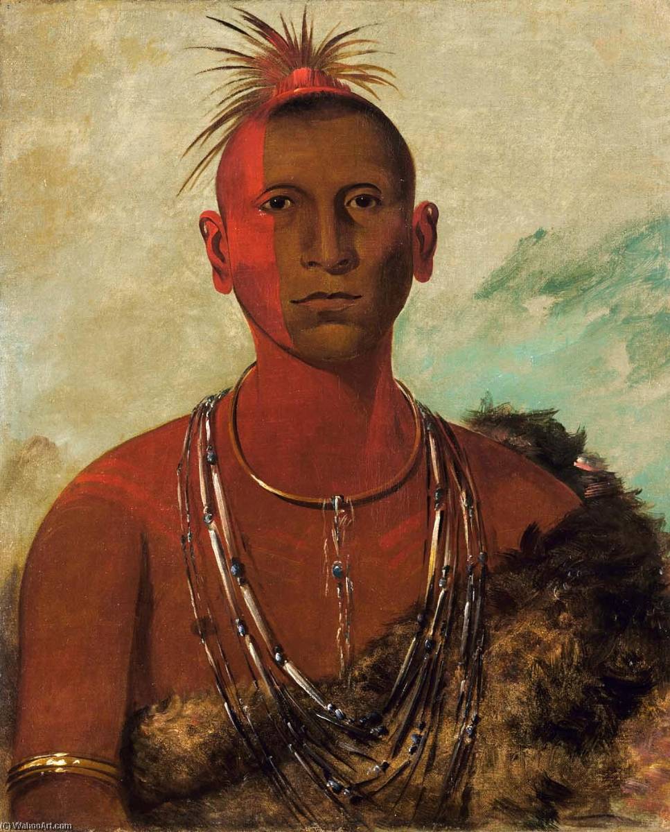 Náh Se Ús Kuk, Whirling Thunder, Eldest Son Of Black Hawk — George Catlin