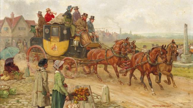 The London To Manchester Mail Coach — George Goodwin Kilburne