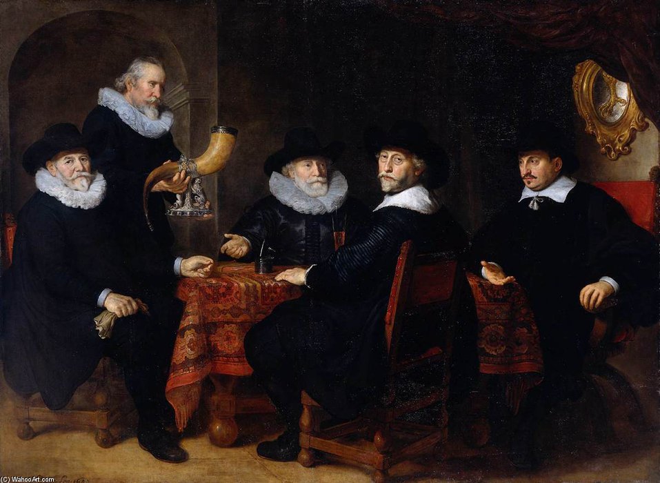 Four Governors Of The Arquebusiers Civic Guard, Amsterdam — Govert Teunisz Flinck