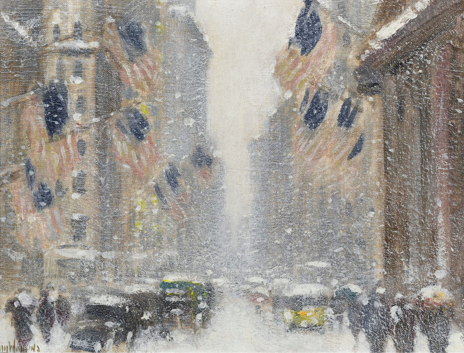 Blizzard On Washington's Birthday, 5th Ave, (1940) — Guy Carleton Wiggins