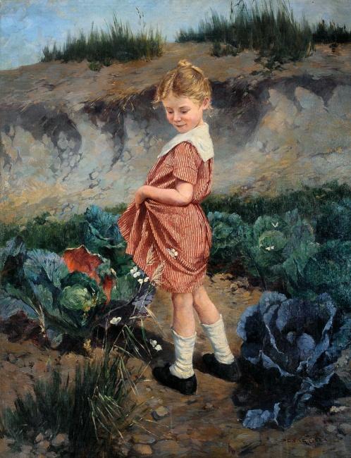 Little Girl In Red Dress — Géza Peske