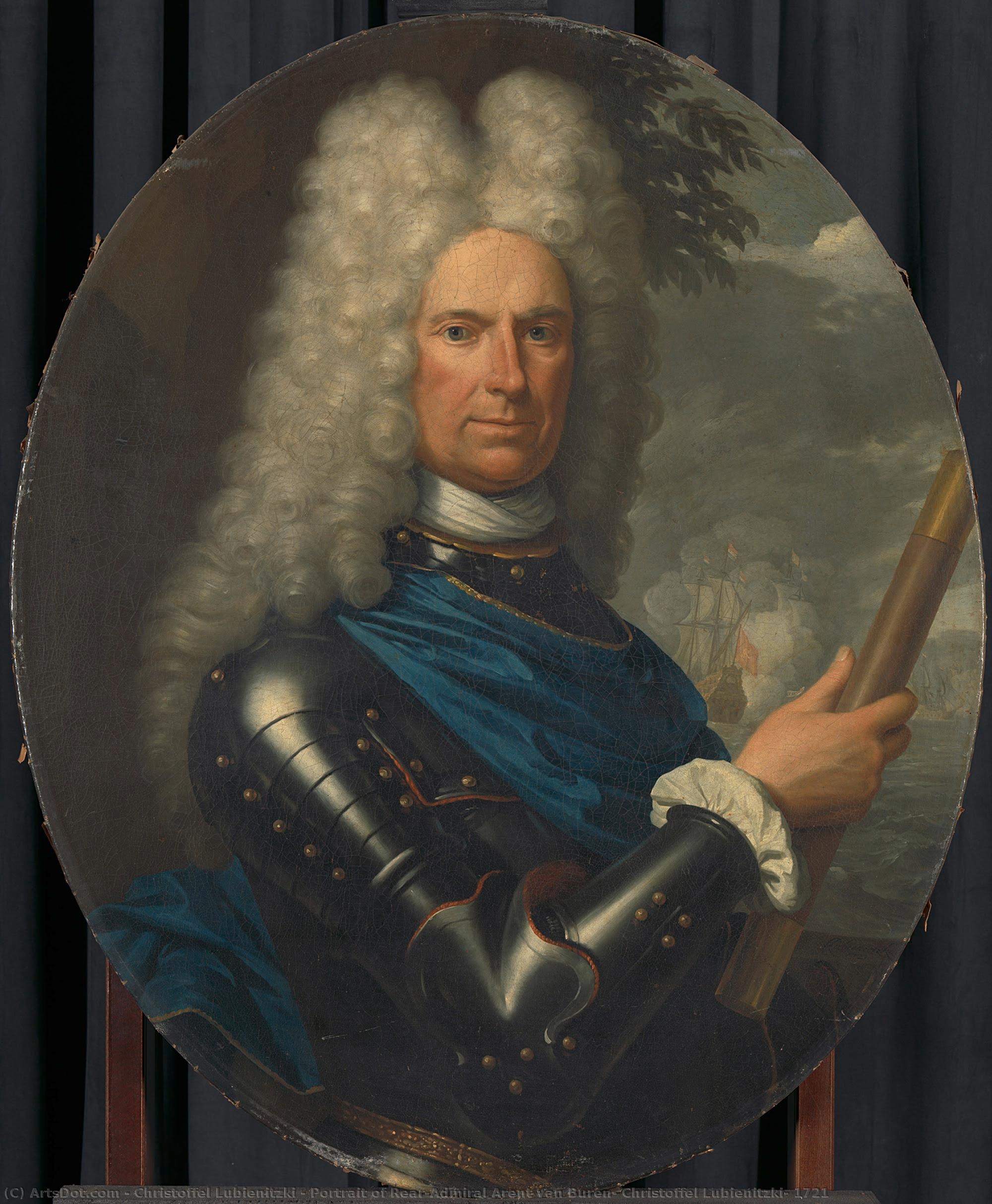 Portrait Of Rear-admiral Arent Van Buren, Christoffel Lubienitzki, 1721 — Christoffel Lubienitzki
